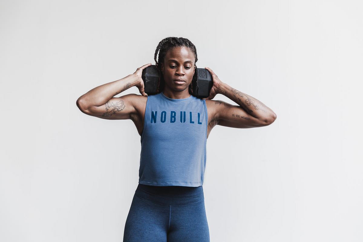 Nobull Muscle Women's Tank Tops Blue | Australia (JA1560)